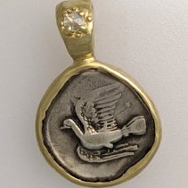 Dove, AR Hemidrachm, 14kt Gold Pendant