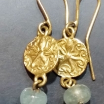 14kt Gold Octopus Coin Replica Earrings