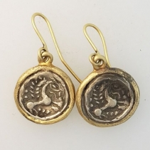 Celtic Coin Replicas in 14kt Gold Earrings