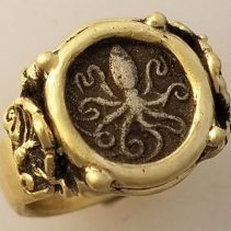 Octopus, Ancient AR Litra, 14kt Gold Ring
