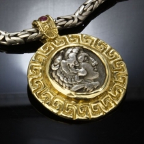 Alexander the Great, AR Tetradrachm, 14kt Gold Pendant