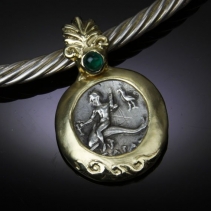 AR Nomos, Taras on Dolphin, 14kt Gold Pendant