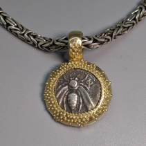 Ephesus Bee, AR Hemidrachm 14kt Gold Pendant