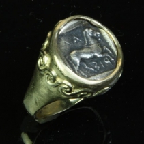 Larissa Pony, AR Drachm, 14kt Gold Ring
