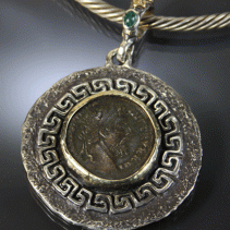 Marcus Aurelius SS/14kt Gold Pendant