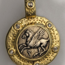 Ancient Pegasus, AR Stater, 14kt Gold Pendant