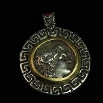 Alexander Lysemachos Sterling Silver and 14kt Gold Pendant
