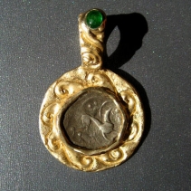 Celtic Horse, Ancient Coin, 14kt Gold Pendant