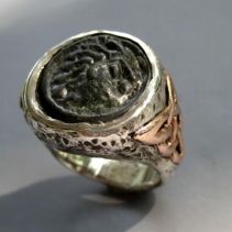 Celtic Coin, SS/14kt Ring