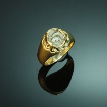 Ancient Coin, Dolphin, 14kt Gold Ring