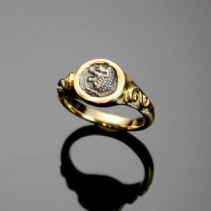 Lion Coin, 14kt Ring