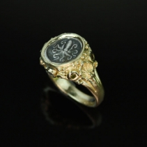Octopus, Ancient Coin, 14kt Gold Ring