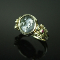 Victory/Pegasus, Ancient Coin, 14kt Gold Ring