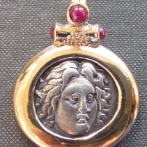 Helios, 14kt Pendant with Rubies