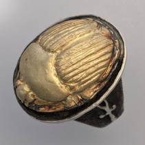 Scarab, SS/14kt Gold Ring