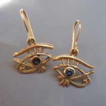 14kt Gold Eye of Horus Earrings