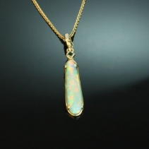 Ethiopian Opal 14kt Gold Pendant/Pearl Enhancer
