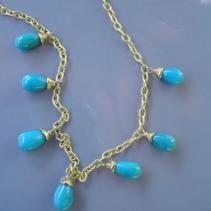 Turquoise, 14kt Gold Necklace