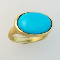 Sleeping Beauty Turquoise 14kt Gold Ring