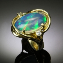 Ethiopian Opal in 14kt Gold Ring