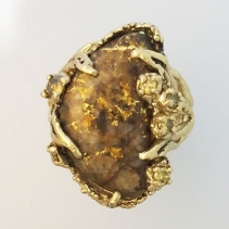 Gold Ore In Quartz 14kt Gold Ring
