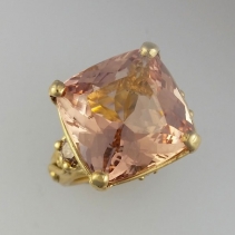 Morganite and Brown Diamond 14kt Gold Ring