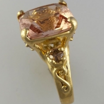 Morganite 14kt Gold Ring, SideView