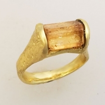 Imperial Topaz Crystal 14kt Gold Ring