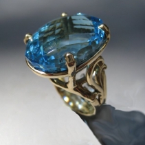 Blue Topaz, 14kt Gold Ring