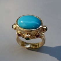 Sleeping Beauty Turquoise, 14kt Gold Ring