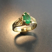Emerald, 14kt Gold Ring
