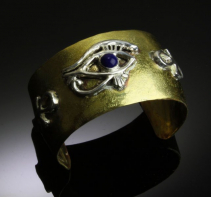 Brass and Sterling Silver Egyptian Bracelet