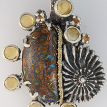 Yowah Opal, SS/14kt Gold Pendant