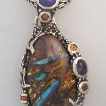 Yowah Boulder Opal in Sterling Silver Pendant