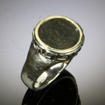 Constans, Ancient Bronze Coin, Sterling Silver Ring