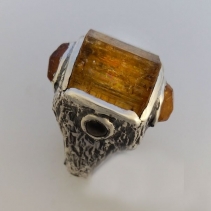 Imperial Topaz Crystal Sterling Silver Ring