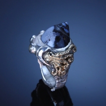 Agatized Shell, SS/14kt Ring, SOLD