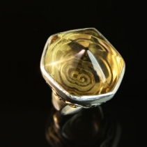 Carved Citrine Sterling Silver Ring