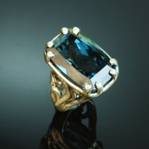 Large London Blue Topaz, Sterling Silver Ring