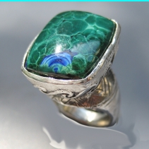 Azurite Malachite, Sterling Silver Ring