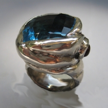 Blue Topaz, Sterling Silver Ring