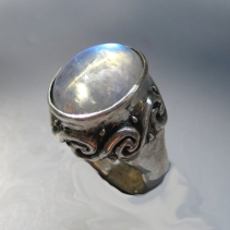 Rainbow Moonstone, Sterling Silver Ring
