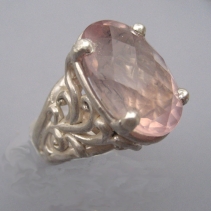 Rose Quartz in Sterling Silver Ring