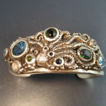 SS Octopus Bracelet with Gemstones