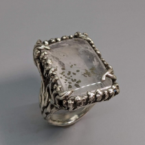 Pyritized Quartz Sterling Silver Ring
